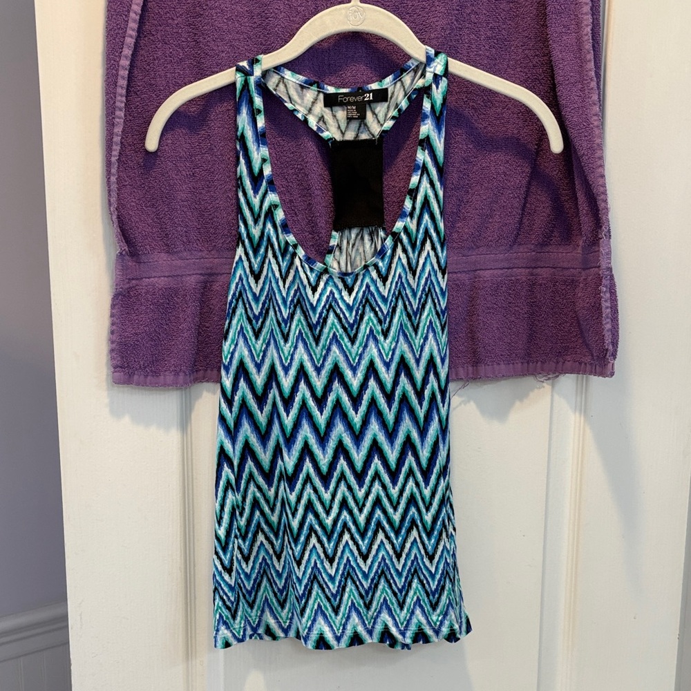 Forever 21 Multicolor Zigzag Tank Top